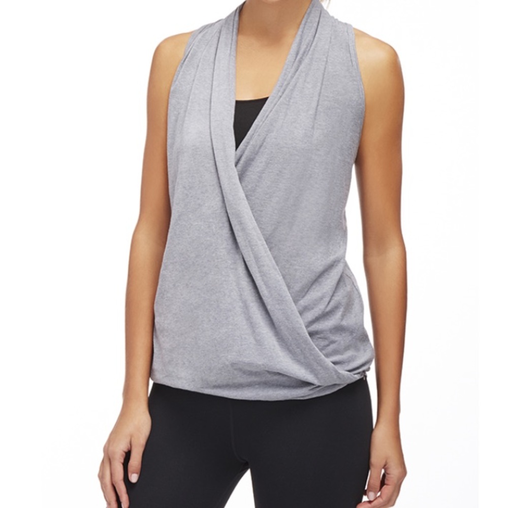 XS Fabletics Aruba Wrap Top in Gray